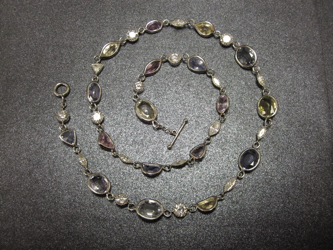 Pastel Color Sapphire Necklace
