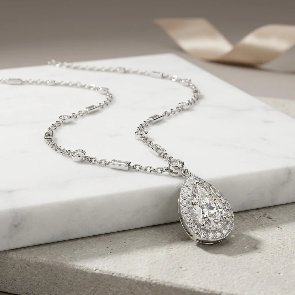 Pear Shape Diamond Necklace