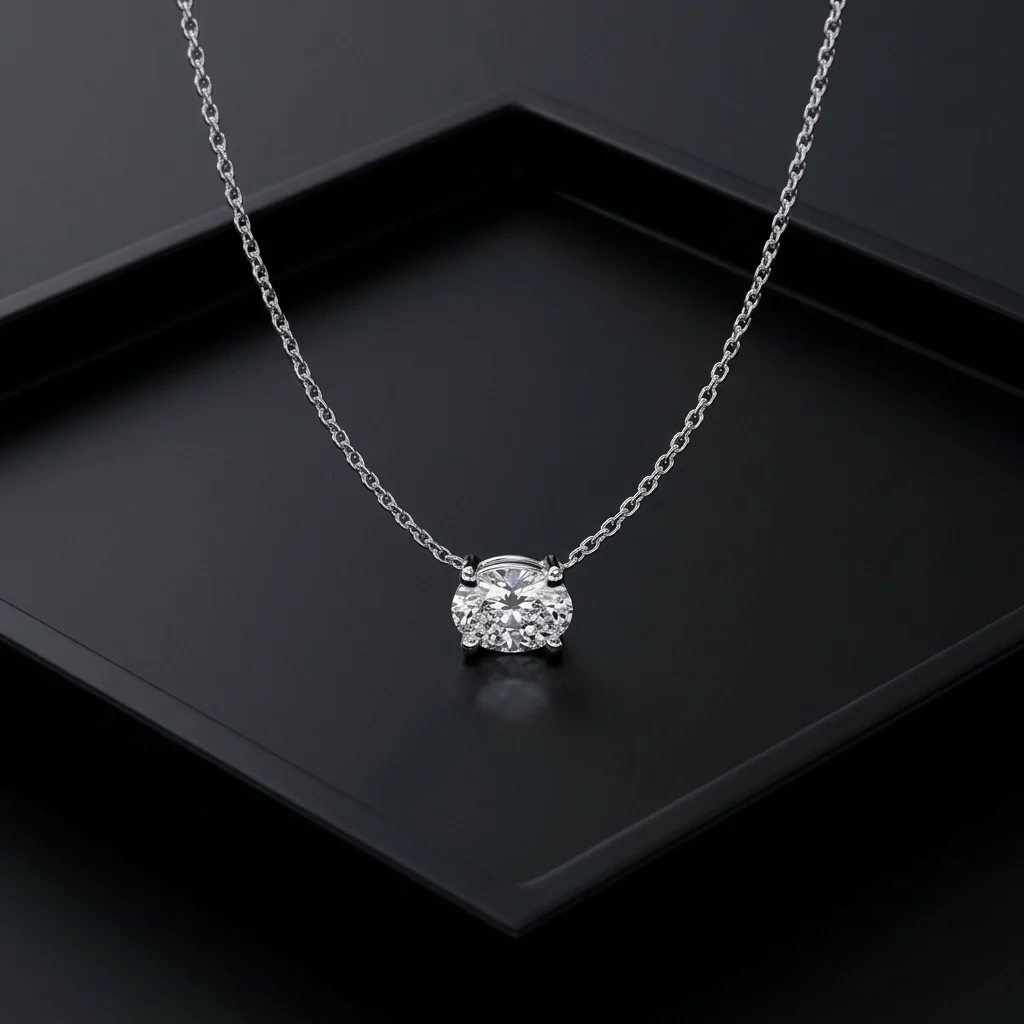 Oval Diamond Necklace · 0.40 Carat