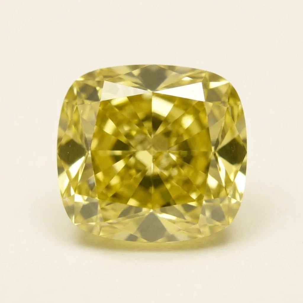 Fancy Yellow Cushion Cut Diamond