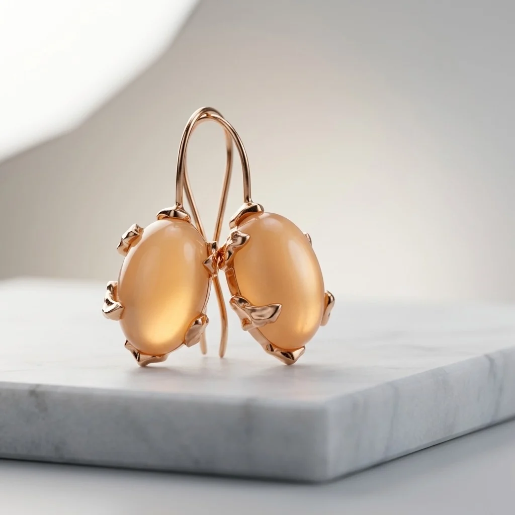 Moonstone Cabochon Earrings